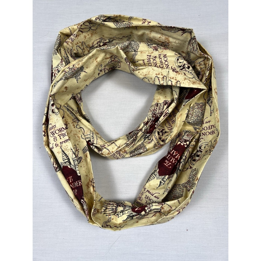 Harry Potter Marauder's Map Infinity Scarf Hogwarts Wizarding Fantasy Cosplay - Picture 2 of 5